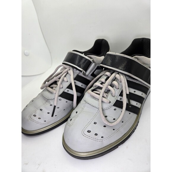 Adidas Power Lift Trainer Weightlifting Shoes Men\'s 7 Gray Athletic Gym Sneakers